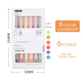 Andstal 6 Colors Macaron Highlighter Doble Head Fluorescente Pen para marcador de la escuela